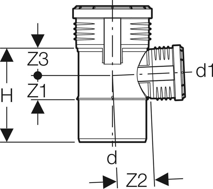 Produktbild Geberit Vertriebs GmbH Silent-PP Abzweig 87,5Grad, mit Muffen DN70/70