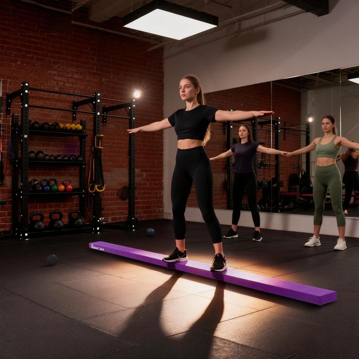 Actual product image Homcom Schwebebalken Kiefernholz, Polyester Violett