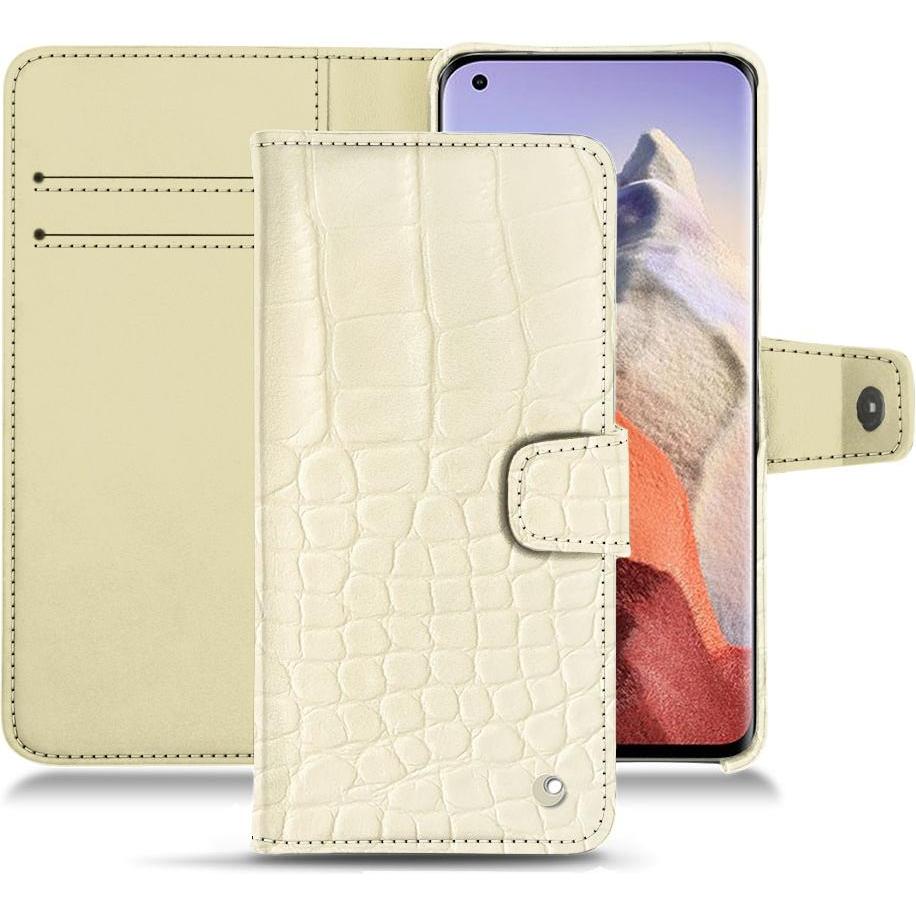 Noreve Lederschutzhülle Wallet (Xiaomi Mi 11 Ultra), Smartphone Hülle, Weiss