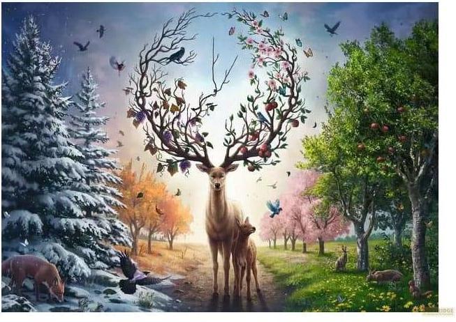 Actual product image Ravensburger The magical stag and the four seasons (1000 pieces)
