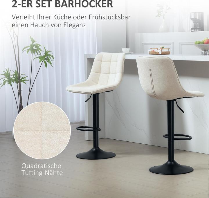 Produktbild Homcom Barhocker Polyester Beige