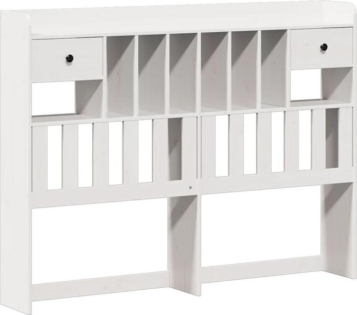 Actual product image vidaXL Solid wood bed Wooden bed Double bed Bed frame White 150x200cm Pine (150 x 200 cm)