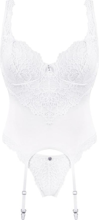 Actual product image Obsessive Lace suspender chemise with high leg cut plus thong (S, M, S/M)