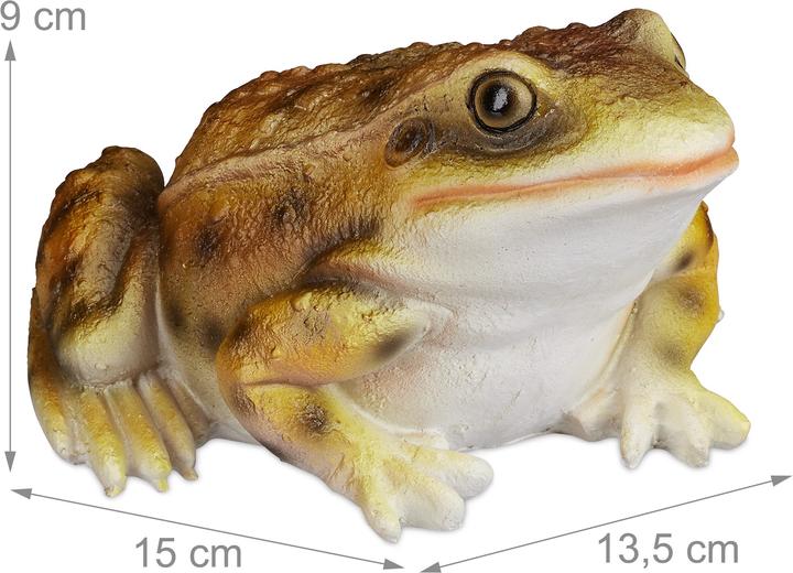 Actual product image Relaxdays Cast Stone Frog Garden Statue