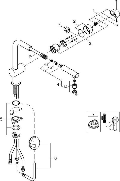 Immagine prodotto Grohe Einhand-Spültischbatterie MINTA 1/2Zoll, L-Auslauf cool sunrise gebürste