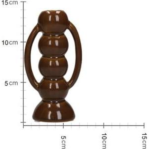 Candeliere, Portacandele Gres fine Marrone 7,4x5,5x13,7cm