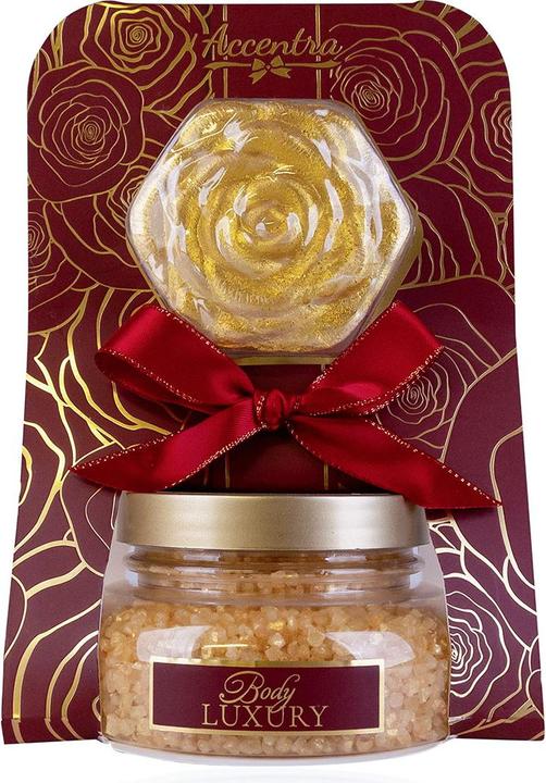 Accentra Geschenkset BODY LUXURY mit Badebombe Rose, Duft: Winter Rose & Amber (Körperpflegeset)