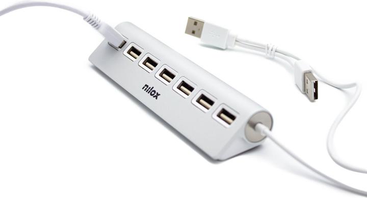 Image du produit Nilox HUB 7 PORTS 2.0 NXHU7ALU2 ALUMINIUM (USB-A, 7 Ports)