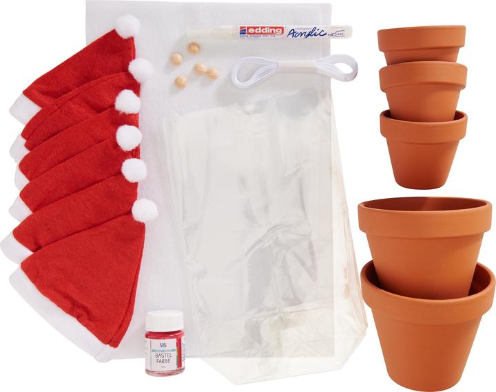 Image du produit VBS Kit de bricolage "Lutin de Noël en pot d'argile", 5 pièces
