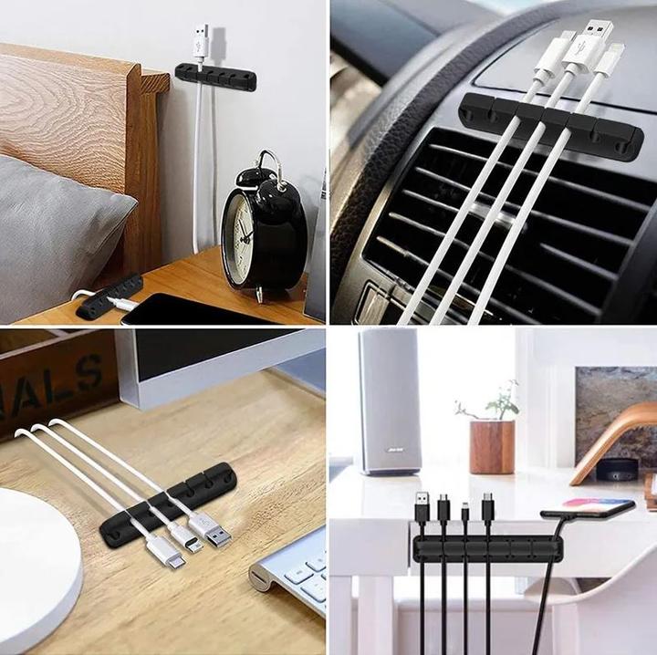 Produktbild PhoneLook 7-Kanal Silikon Kabelklemme für Tisch Wand Klebestreifen