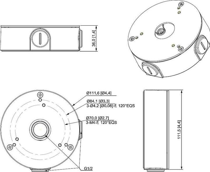 Actual product image Dahua Additional mounting base for cables PFA13G