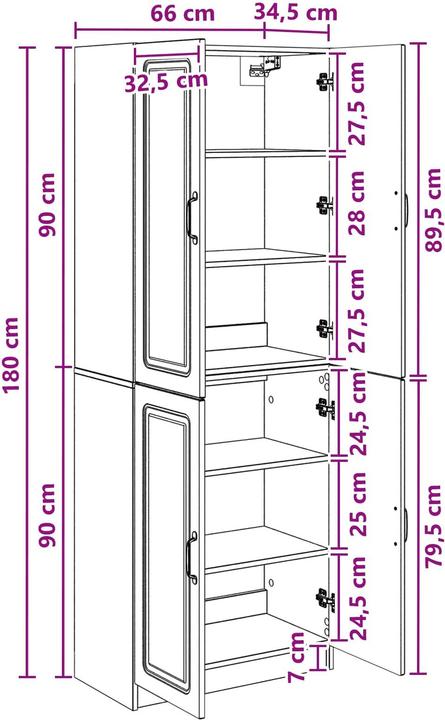 Actual product image vidaXL Möbelset (66 x 34.50 x 87 cm)