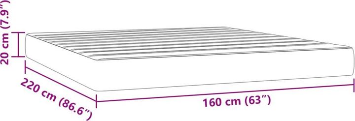 Produktbild vidaXL Taschenfederkernmatratze Dunkelblau Samt (Federkern, 160 x 220 cm)