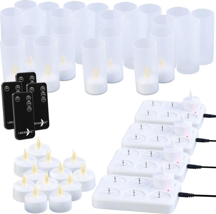 Image du produit Lunartec Photophores LED rechargeables avec station de charge (24 x)