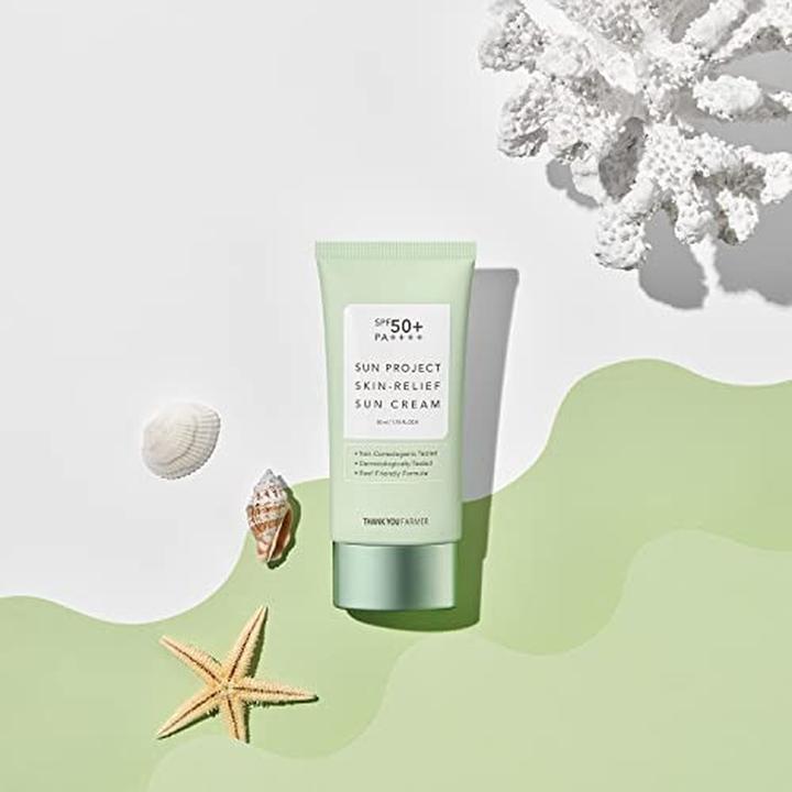 Actual product image Thank you Farmer Thankyou Farmer Sun Project Relief Sun Cream SPF 50+ PA++++ 50ml (Suntan cream, SPF 50+, 50 ml)