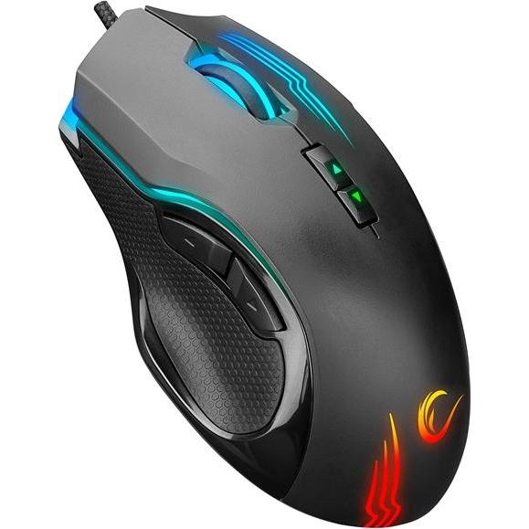 Rampage Egér Gamer - SMX-G38 CLAW (7200DPI, 8 gomb, makro, RGB LED, 1,8m harisnyázott kábel, fekete) (Cablato), Mouse, Nero