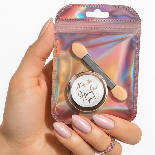 Immagine prodotto Molly Nails Hailey Effect Nail Powder With Applicator 1g (Decorazione unghie, Effetto Hailey, 1 g)