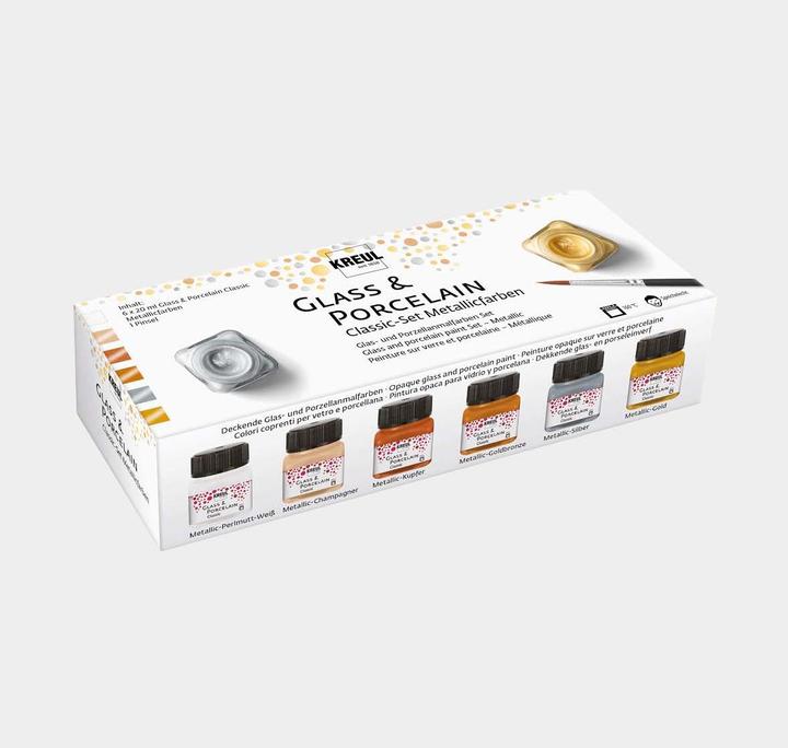 Immagine prodotto Kreul Vetro e porcellana (Argento metallizzato, Oro Metallico, Rame metallico, Bronzo metallizzato oro, 120 ml)