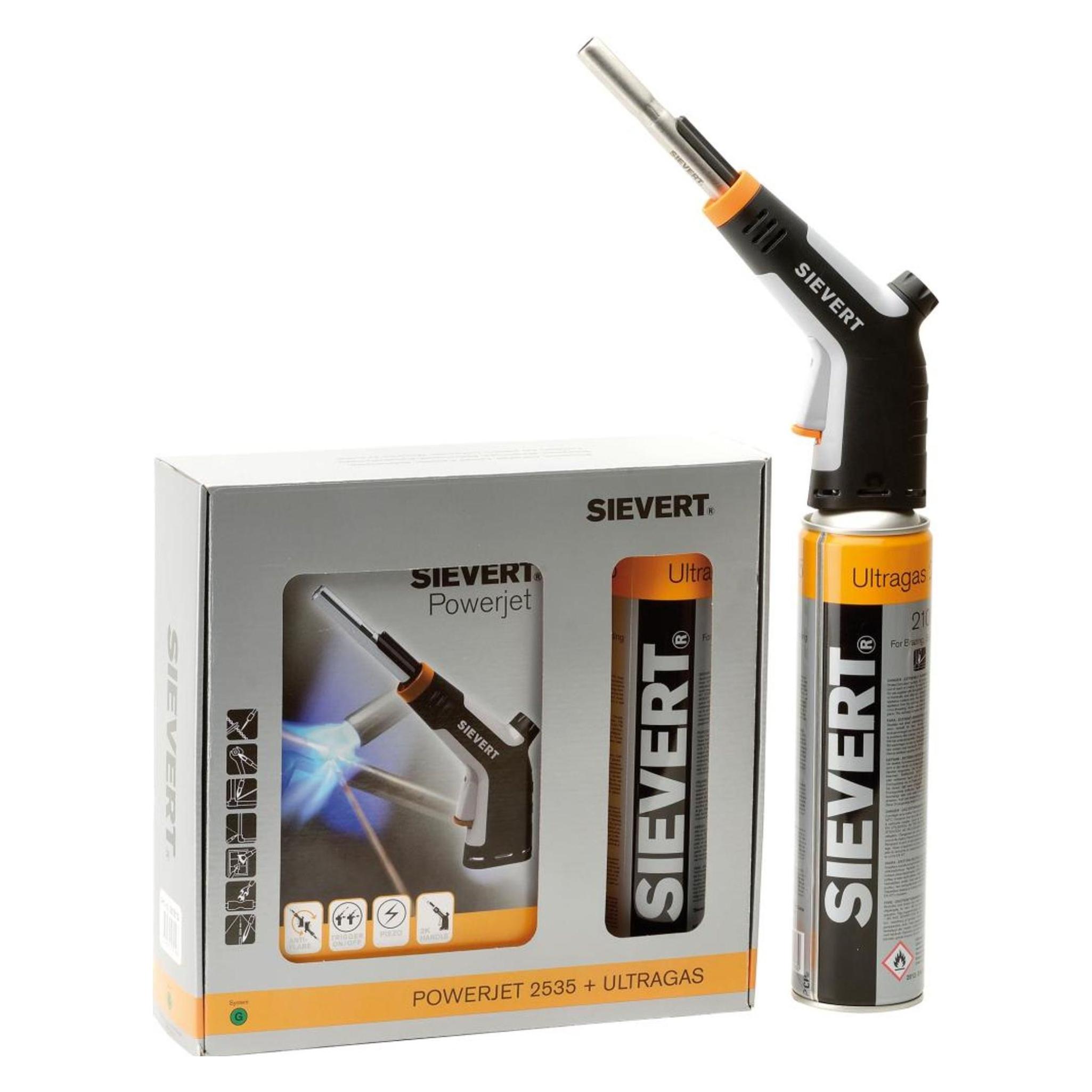Sievert, Soldeerapparaat, PowerJet Ultra Set-brander 2100 °C Incl. Gasfles