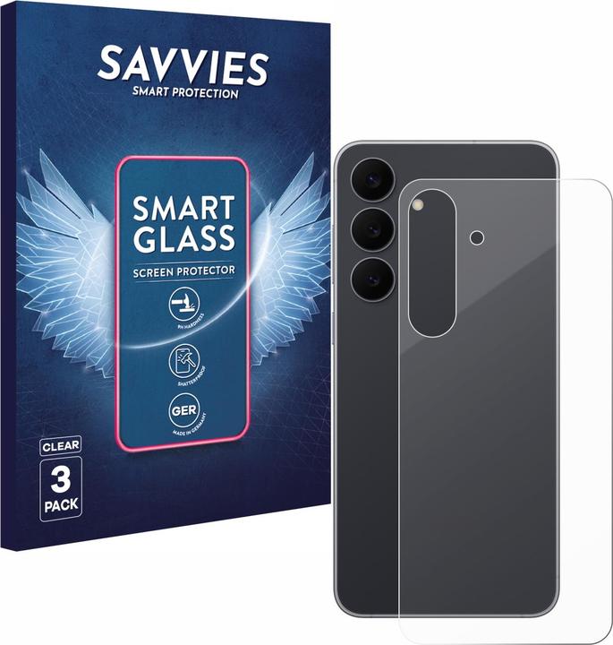 Produktbild Savvies Panzer Schutzglas für Samsung Galaxy S25 FE (Rückseite) Schutzfolie Displayschutz Display Schutz G (3 Stk., Samsung Galaxy S25 FE)