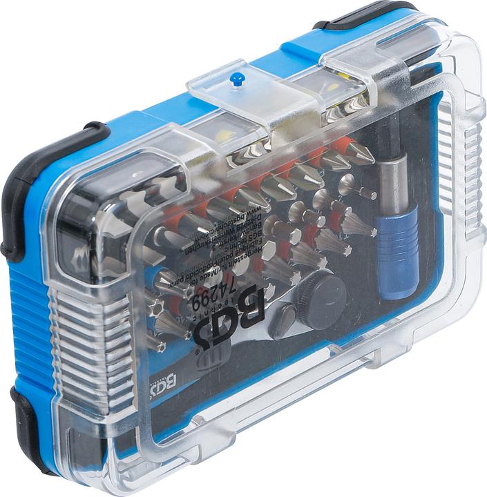 Actual product image BGS Color Bit Set | with Bit Ratchet | External Hexagon 6.3 mm (1/4") | 43 pcs. (Cross Phillips PH)