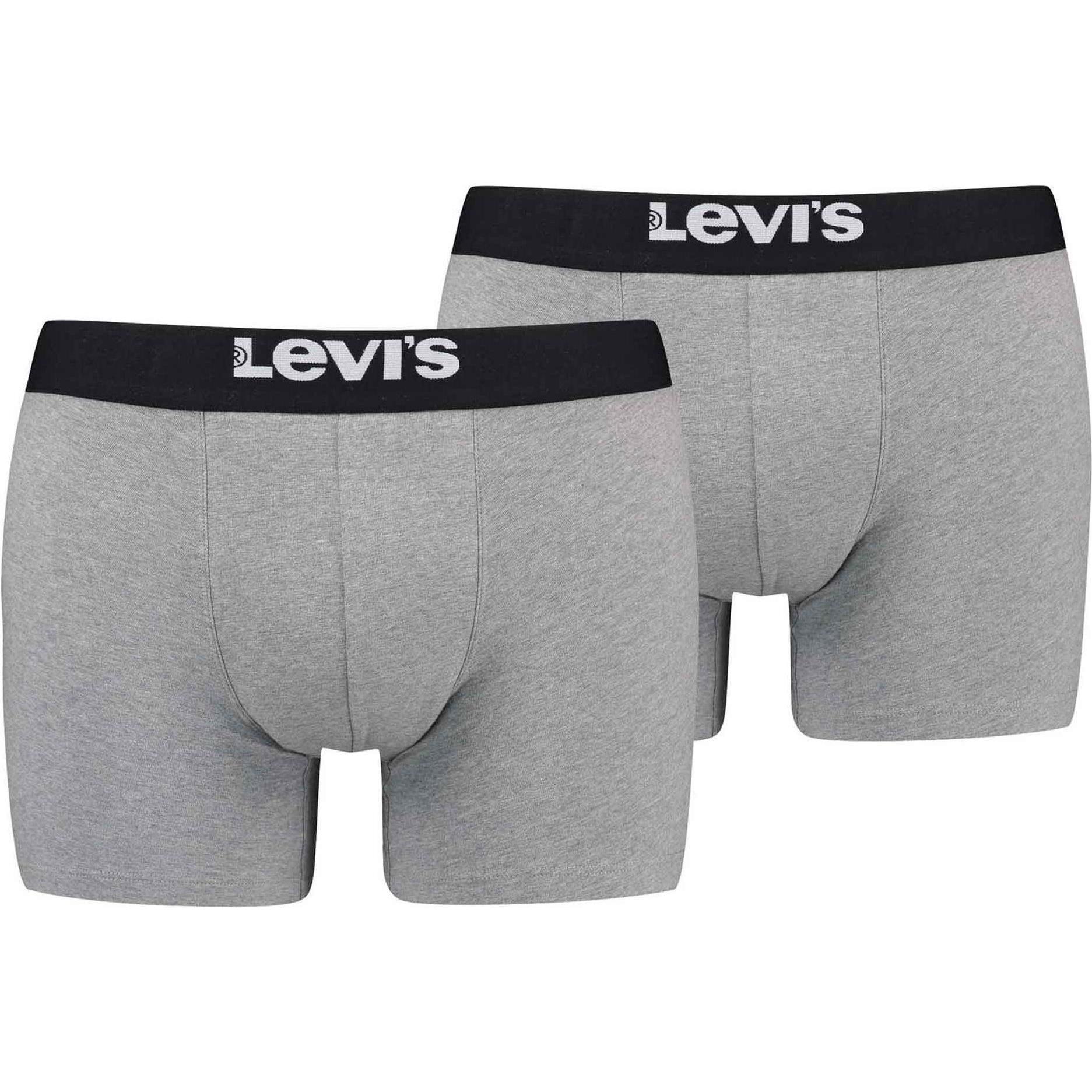 Levis, Herren, Unterhosen, Basic BoxerBrief, Grau, (XL, 2er Pack)