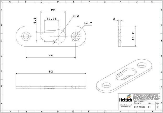 Produktbild Hettich Universalaufhänger (1 Stk.)