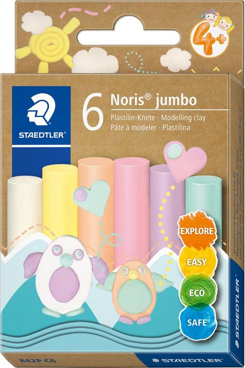 Staedtler Plasticine modelling clay pastel 6s multicoloured