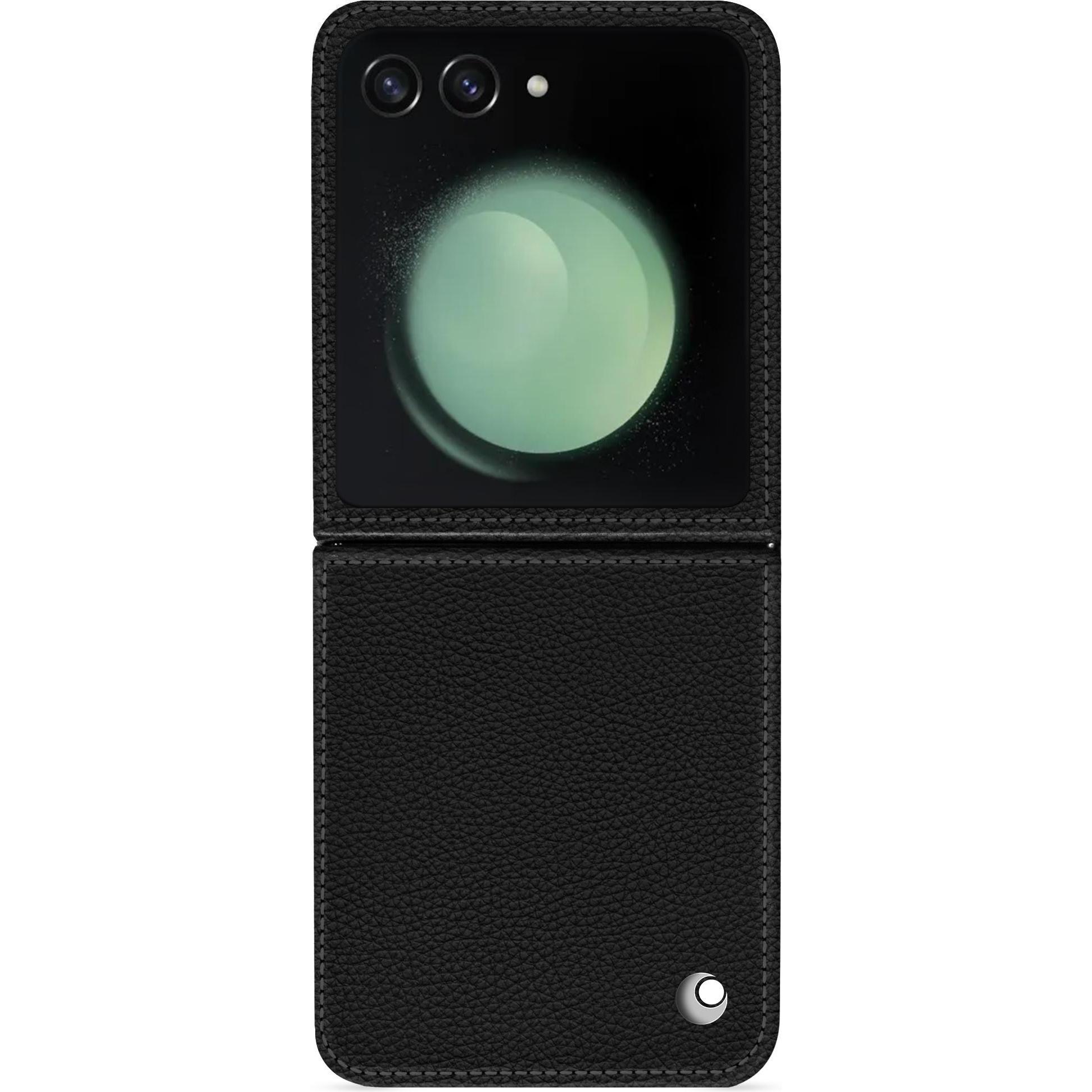 Noreve Lederschutzhülle Samsung Galaxy Z Flip5 (Samsung Galaxy Z Flip5), Smartphone Hülle, Schwarz