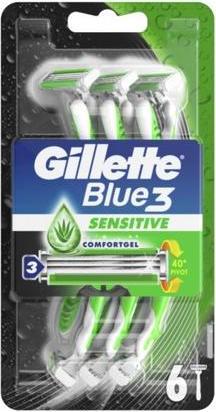 Actual product image Gillette Blue3 Sensitive Disposable Razors for Men - Pack of 6