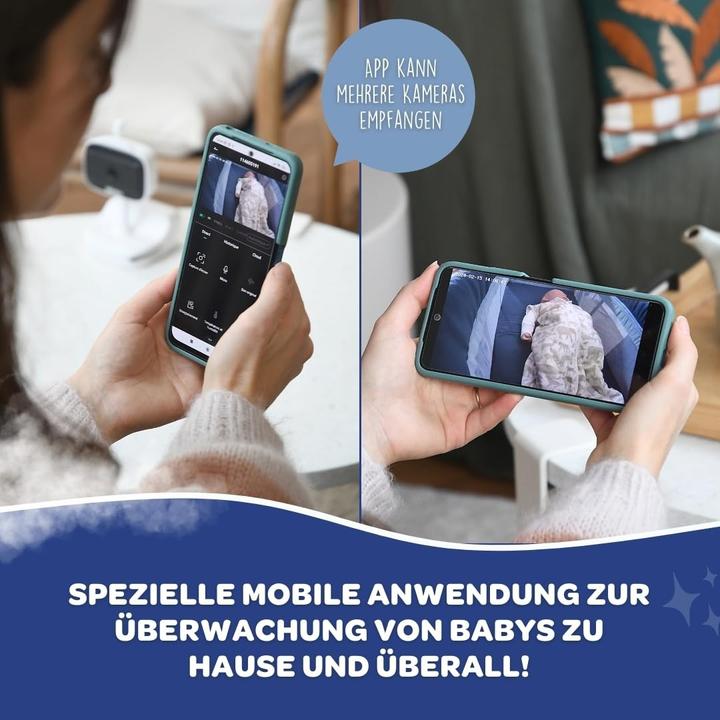 Actual product image Beaba Draadlose Babyfon mit App, Nachtsicht, Clip, Thermometer, 6h Akku (Video & Audio)