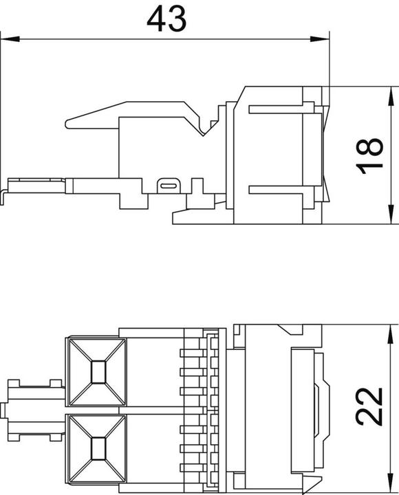 Produktbild OBO Bettermann Anschlussmodul CAT 5 Snap-In ungeschirmt ASM-C5 S