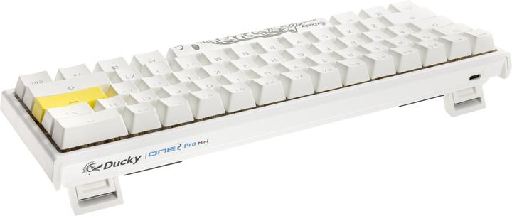 Produktbild Ducky One 2 Pro Mini White Edition Gaming Tastatur, RGB LED - Cherry Silent Red (US) (US, Kabelgebunden)