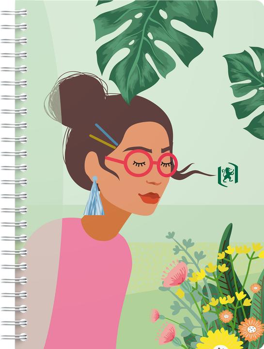 Actual product image Oxford Spiral notebook A5, squared 5x5 mm, soft cover with soft touch finish, white double spiral, 60 (A5, Lined, Soft cover)