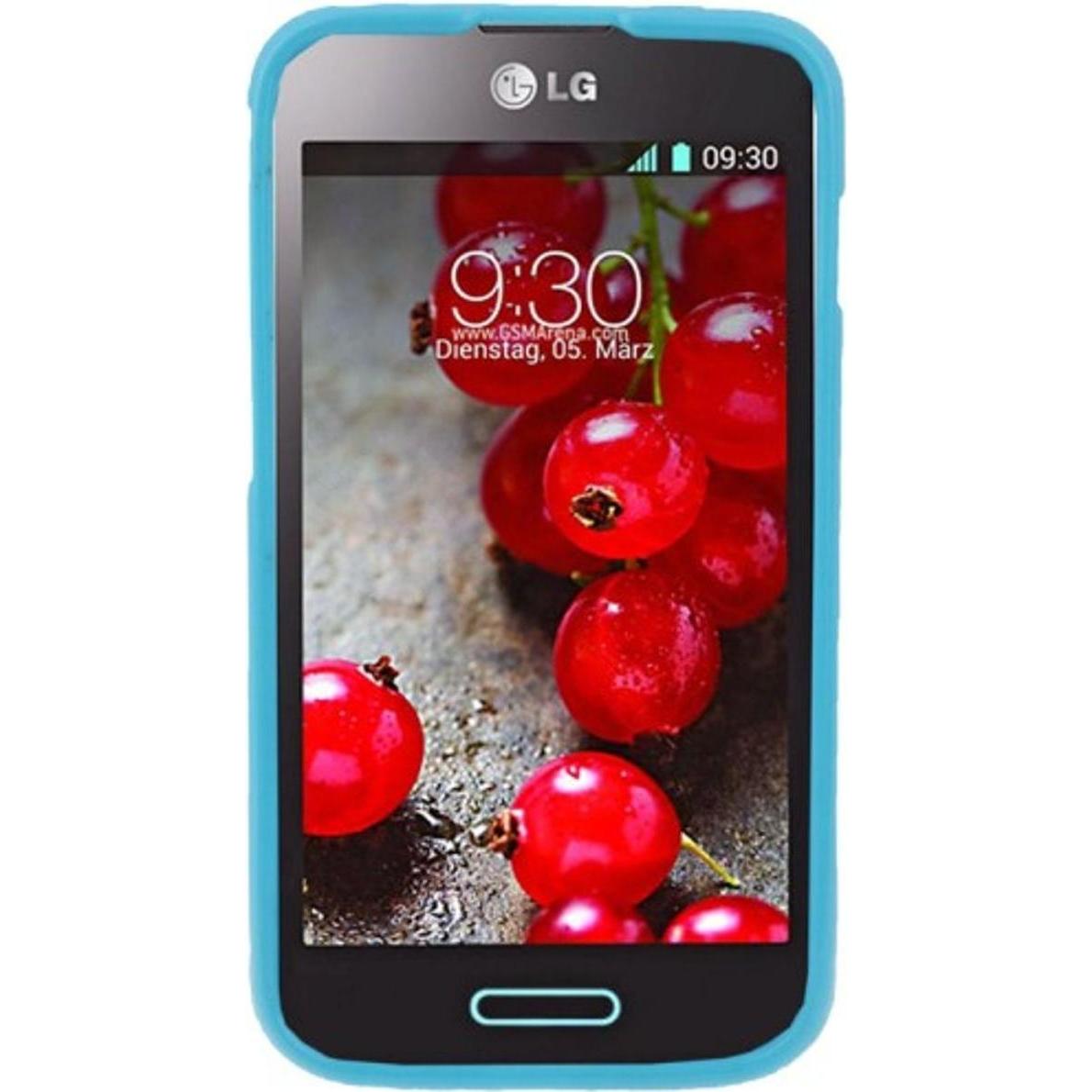 Thumbnail - König Design Schutzhülle TPU Punkte Case für Handy LG Optimus L5 II / E455 (LG Optimus L5 II), Smartphone Hülle, Blau