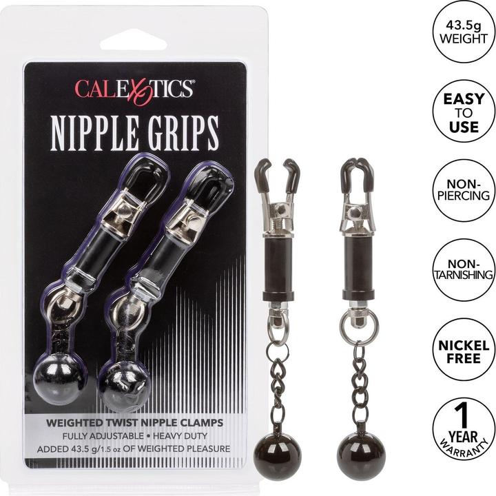 Image du produit CalExotics Pinces à tétons Weighted Twist Nipple Clamps