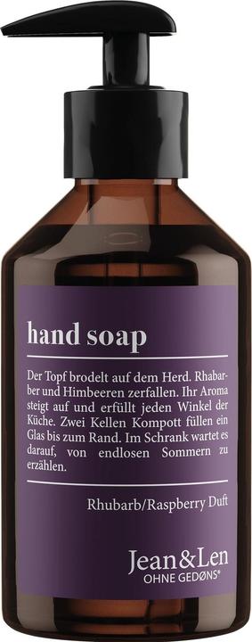 Jean & Len Hand Soap Rhubarb/Raspberry, 250 ml (Savon liquide, 250 ml)