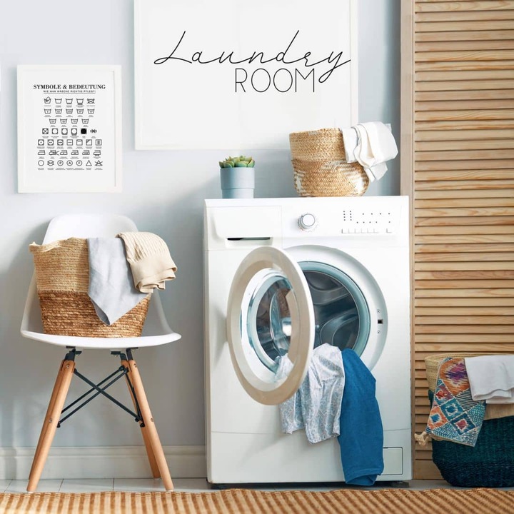 Actual product image Trenddeko Symbols - How to care for laundry properly (60 x 80 cm)