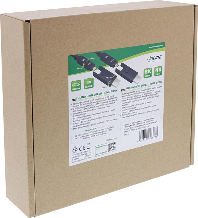 Produktbild InLine HDMI AOC Kabel, Ultra High Speed HDMI Kabel, 8K4K, schwarz, 10m (50 m)