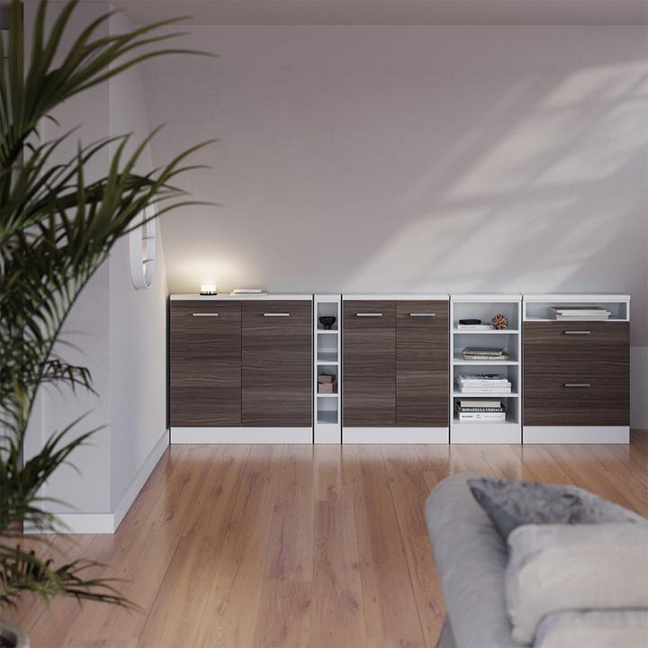Produktbild Vichy Dachschrägenschrank Rion, Edelgrau/Weiss/Weiss, mit 2 Türen (46 x 46 x 81.60 cm)