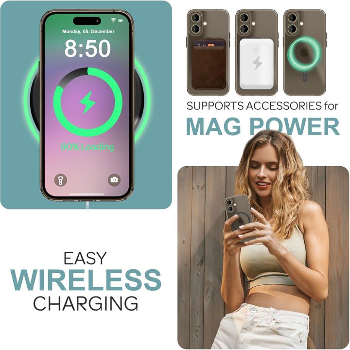 Immagine prodotto Nalia Custodia rigida estremamente sottile da 0,3 mm con MagSafe, copertura opaca (Apple iPhone 16 Plus)