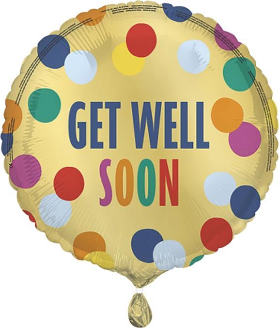 Actual product image Unique Party Get Well Soon Round Foil Balloon (1 x)