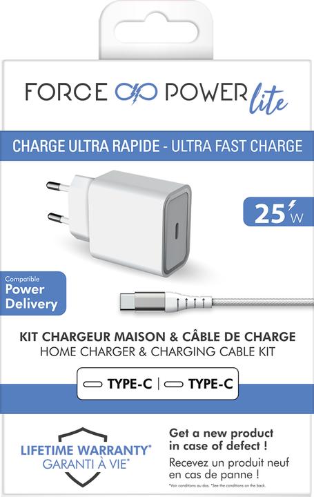 Actual product image Bigben Connected FPCS 1 USB C 25W+CBL C/C 1.2mRecyclWHITE (25 W, 1 portion)