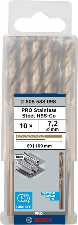 Actual product image Bosch Professional Zubehör Metal drill bits HSS-Co, DIN 338. For rotary drills/drivers (7.2 mm)