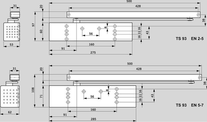 Productafbeelding Dormakaba Deurdranger TS 93 G Contur Design (Glazen deur, Interieur)