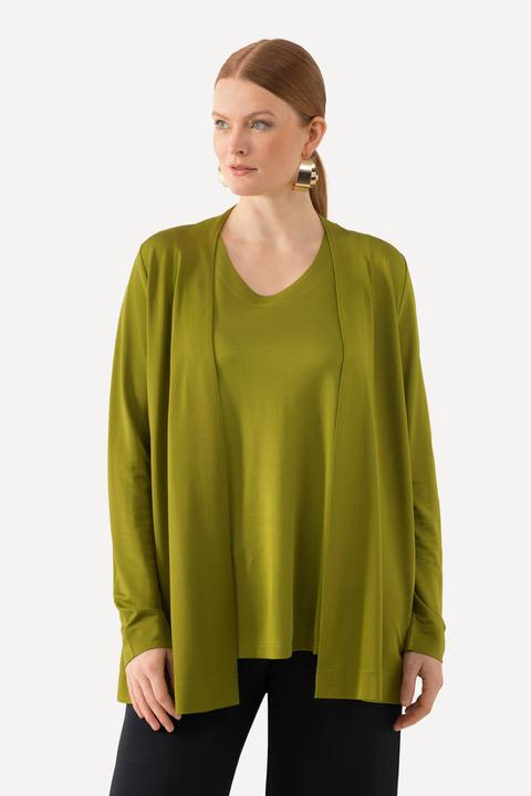 Produktbild Ulla Popken Slinkyjacke, offene Form, Schalkragen, Langarm (50, 52)