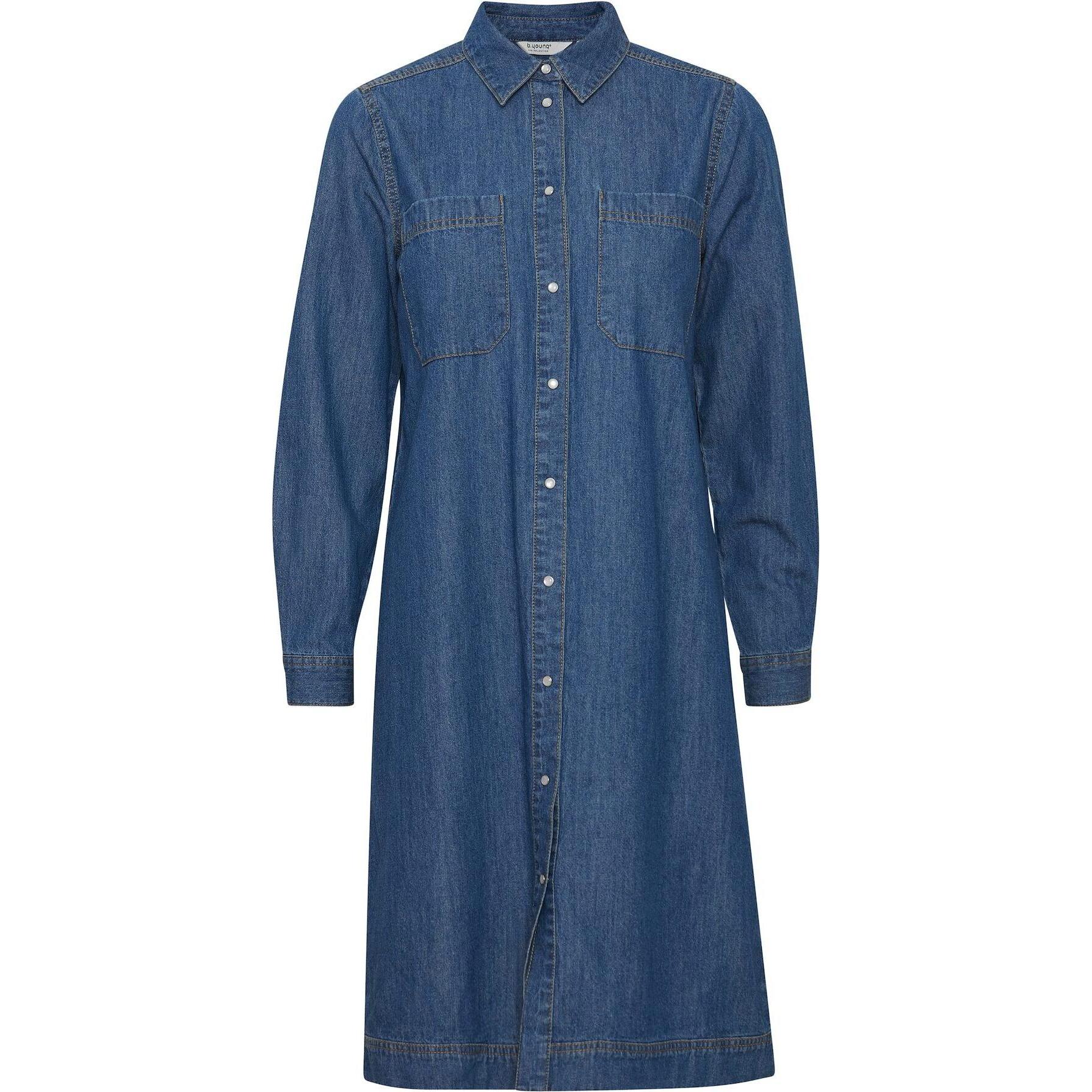 B.young, Damen, Kleider, hemdkleid lucy 3, Blau, (36)