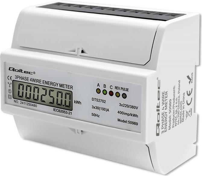Actual product image Qoltec Dreiphasen-Elektronischer Zähler