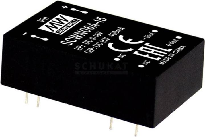 Image du produit MeanWell Modules de conversion DC/DC série SCWN06 Case Single Output 1 régulé