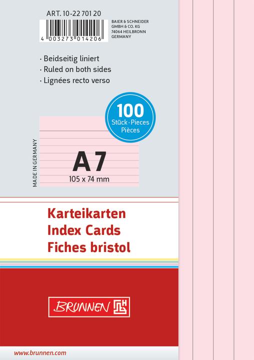 Produktbild KARTEIKAR.A7 LIN ROT/Pà100 (A7, 180 g/m², 100 x)